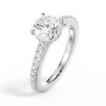 Joan Round Cut Lab Grown Diamond 14Kt White Gold Engagement Ring - View 4