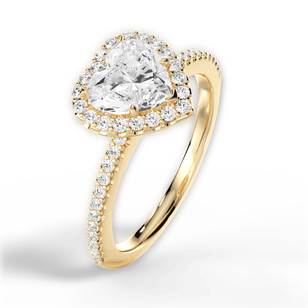 Joanne Heart Cut Lab Grown Diamond 18Kt Yellow Gold Engagement Ring - View 2