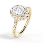 Leah Oval Cut Lab Grown Diamond 18Kt Yellow Gold Engagement Ring - View 4