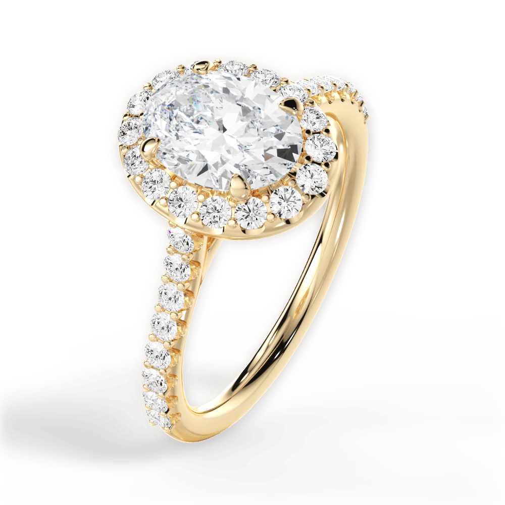 Leah Oval Cut Lab Grown Diamond 18Kt Yellow Gold Engagement Ring - View 4