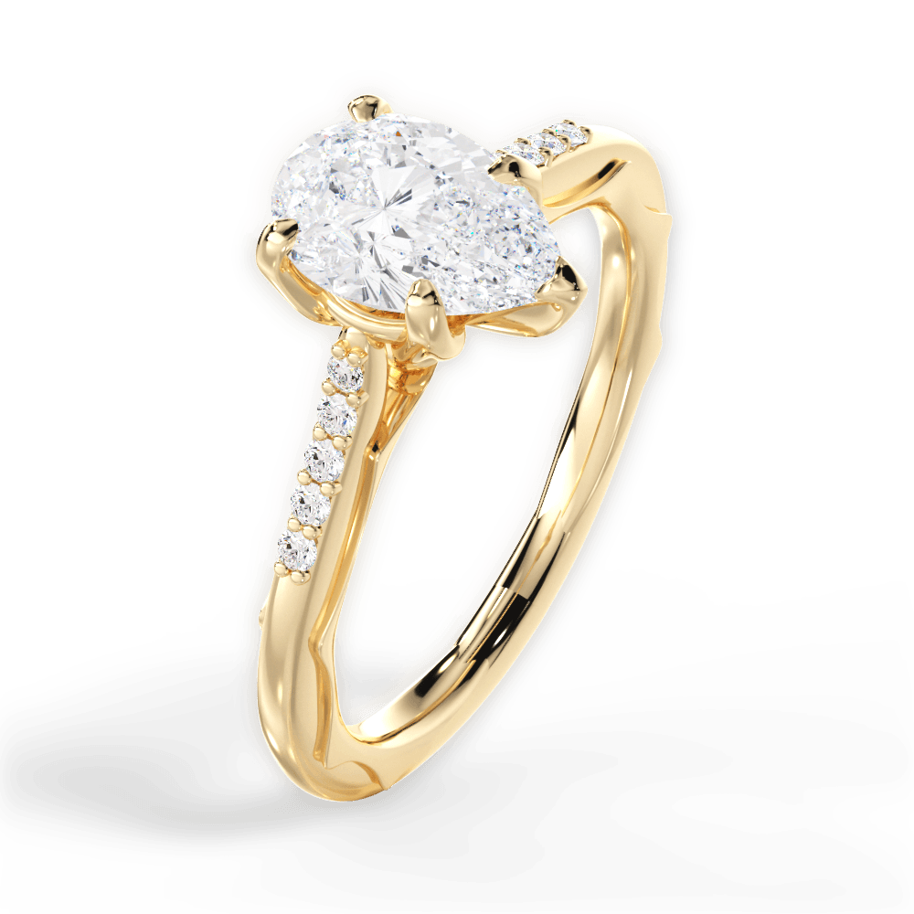 Christina Pear Cut Lab Grown Diamond 18Kt Yellow Gold Engagement Ring - View 4