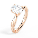 Bianca Oval Cut Lab Grown Diamond 18Kt Rose Gold Engagement Ring - View 3