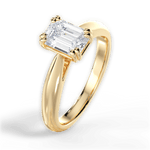 Gillian Emerald Cut Lab Grown Diamond 18Kt Yellow Gold Engagement Ring - View 2