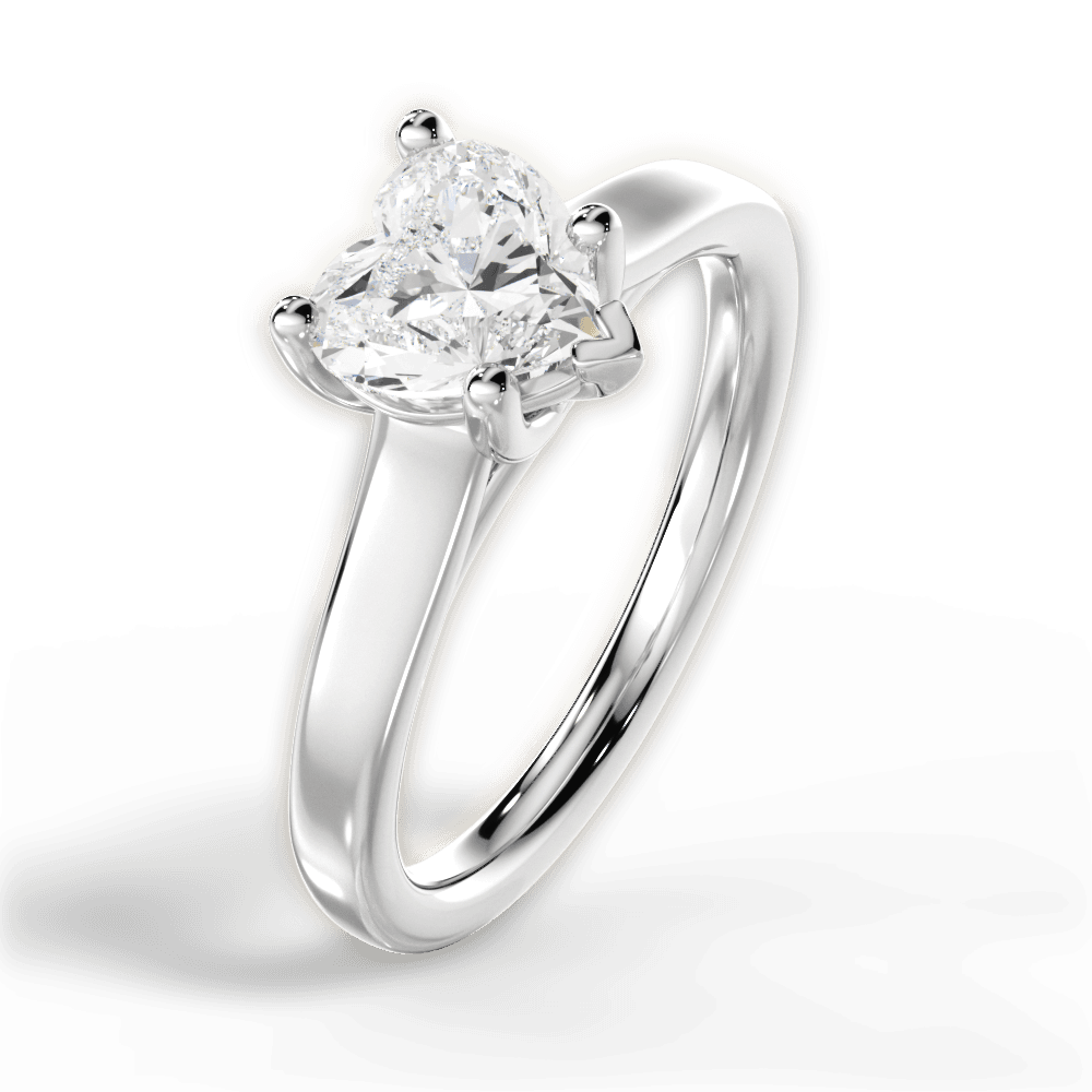 Ariana Heart Cut Lab Grown Diamond Platinum Engagement Ring - View 2