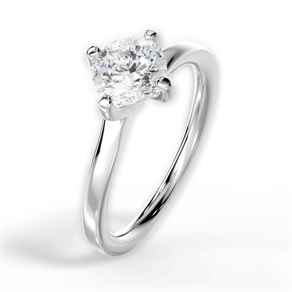 Ashley Cushion Cut Lab Grown Diamond 14Kt White Gold Engagement Ring - View 3