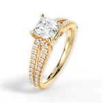 Jessica Asscher Cut Lab Grown Diamond 18Kt Yellow Gold Engagement Ring - View 4