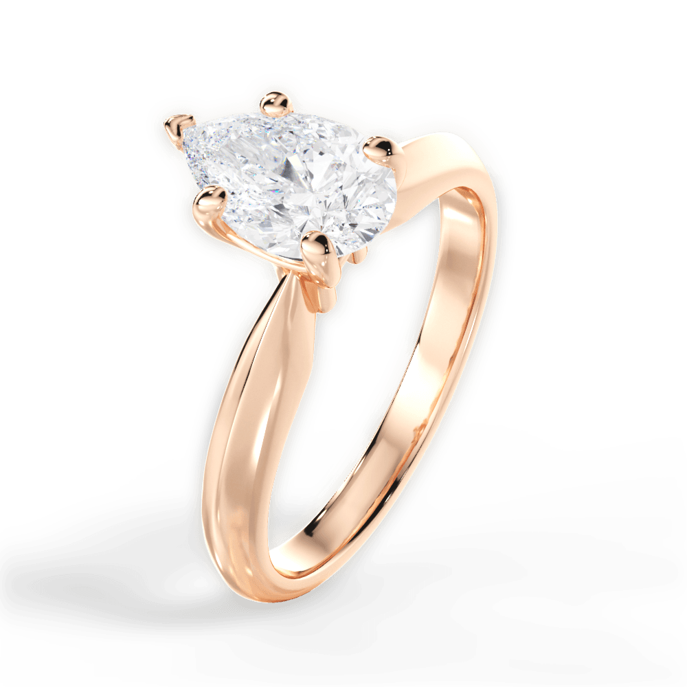Beth Pear Cut Lab Grown Diamond 18Kt Rose Gold Engagement Ring - View 4