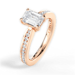 Katelyn Emerald Cut Lab Grown Diamond 18Kt Rose Gold Engagement Ring - View 4