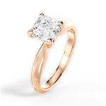 Beth Asscher Cut Lab Grown Diamond 18Kt Rose Gold Engagement Ring - View 3