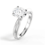 Aria Oval Cut Lab Grown Diamond 14Kt White Gold Engagement Ring - View 4