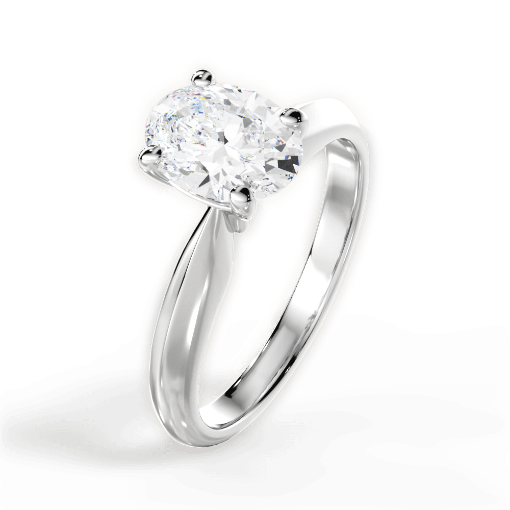 Aria Oval Cut Lab Grown Diamond 14Kt White Gold Engagement Ring - View 4