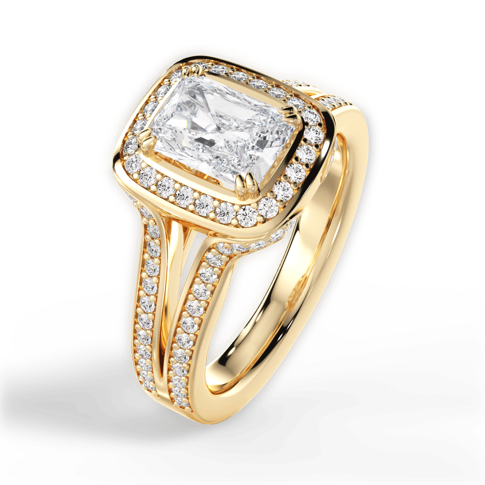 Mackenzie Radiant Cut Lab Grown Diamond 18Kt Yellow Gold Engagement Ring - View 4