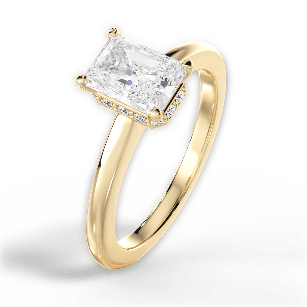 Brianna Radiant Cut Lab Grown Diamond 18Kt Yellow Gold Engagement Ring - View 4