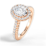 Kim Oval Cut Lab Grown Diamond 18Kt Rose Gold Engagement Ring - View 3