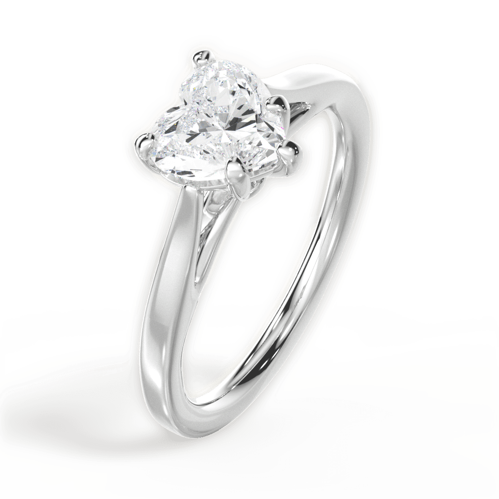 Angie Heart Cut Lab Grown Diamond 18Kt White Gold Engagement Ring - View 3