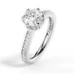 Louise Round Cut Lab Grown Diamond 14Kt White Gold Engagement Ring - View 4