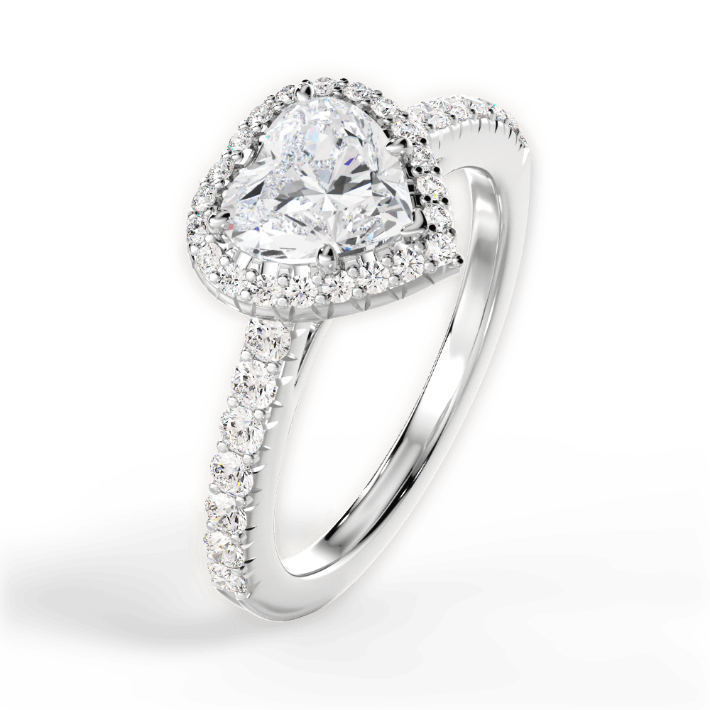 Kathleen Heart Cut Lab Grown Diamond 14Kt White Gold Engagement Ring - View 4