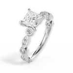 Edith Princess Cut Lab Grown Diamond 14Kt White Gold Engagement Ring - View 2