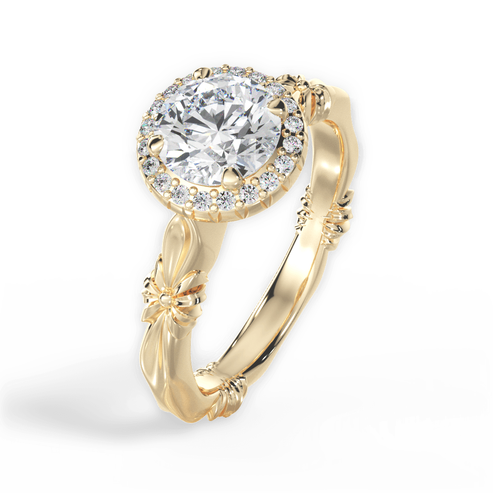 Erica Round Cut Lab Grown Diamond 18Kt Yellow Gold Engagement Ring - View 4