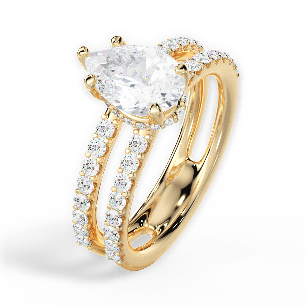 Christie Pear Cut Lab Grown Diamond 18Kt Yellow Gold Engagement Ring - View 4