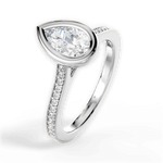 Deanna Pear Cut Lab Grown Diamond 18Kt White Gold Engagement Ring - View 2