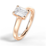 Ariana Emerald Cut Lab Grown Diamond 18Kt Rose Gold Engagement Ring - View 4