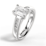 Brittany Emerald Cut Lab Grown Diamond Platinum Engagement Ring - View 4