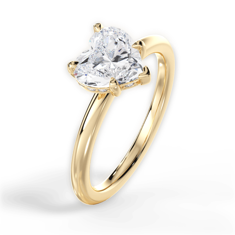 Brenda Heart Cut Lab Grown Diamond 18Kt Yellow Gold Engagement Ring - View 4