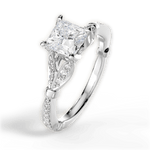 Geraldine Princess Cut Lab Grown Diamond 14Kt White Gold Engagement Ring - View 2