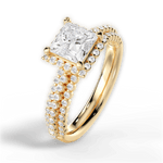 Jocelyn Princess Cut Lab Grown Diamond 18Kt Yellow Gold Engagement Ring - View 2