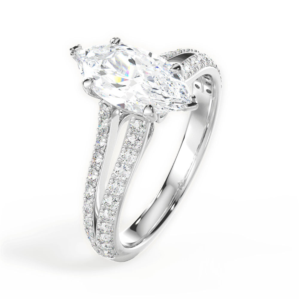 Kendra Marquise Cut Lab Grown Diamond 14Kt White Gold Engagement Ring - View 2