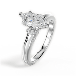 Florence Marquise Cut Lab Grown Diamond Platinum Engagement Ring - View 4