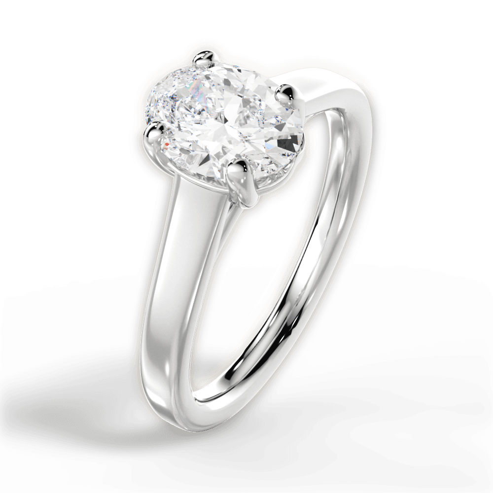 Ariana Oval Cut Lab Grown Diamond 14Kt White Gold Engagement Ring - View 2
