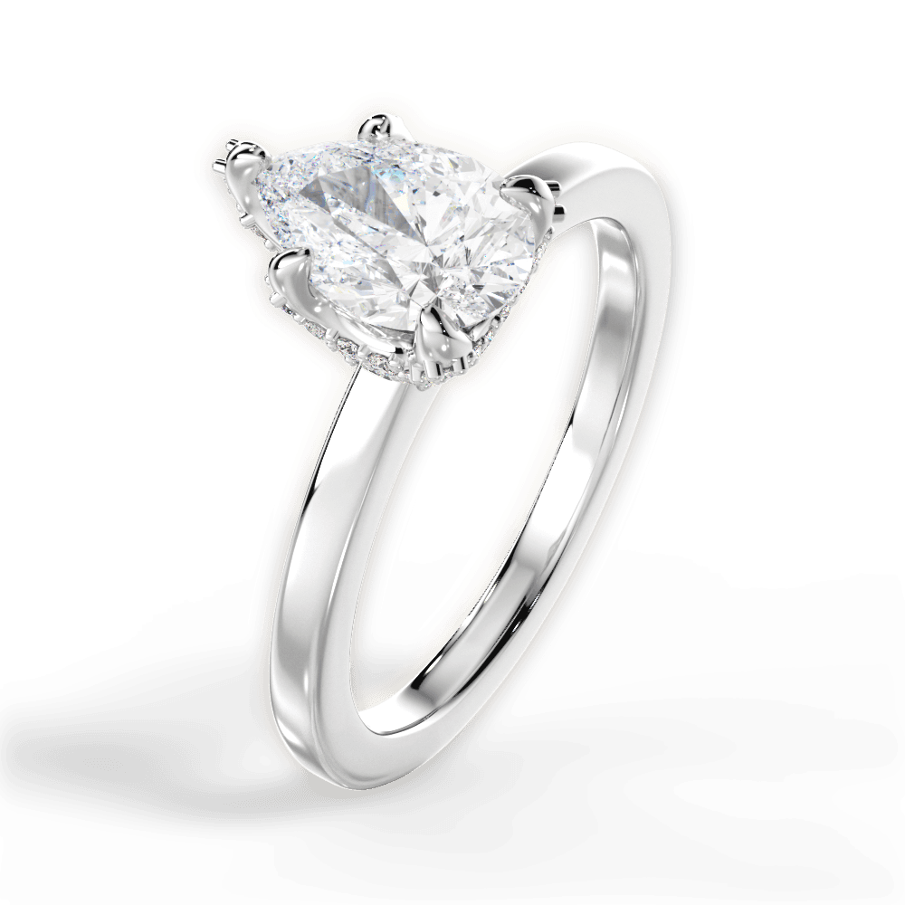 Gemma Pear Cut Lab Grown Diamond 14Kt White Gold Engagement Ring - View 4