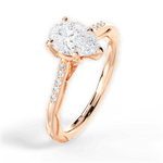 Christina Pear Cut Lab Grown Diamond 18Kt Rose Gold Engagement Ring - View 2