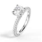 Madeline Round Cut Lab Grown Diamond 18Kt White Gold Engagement Ring - View 4