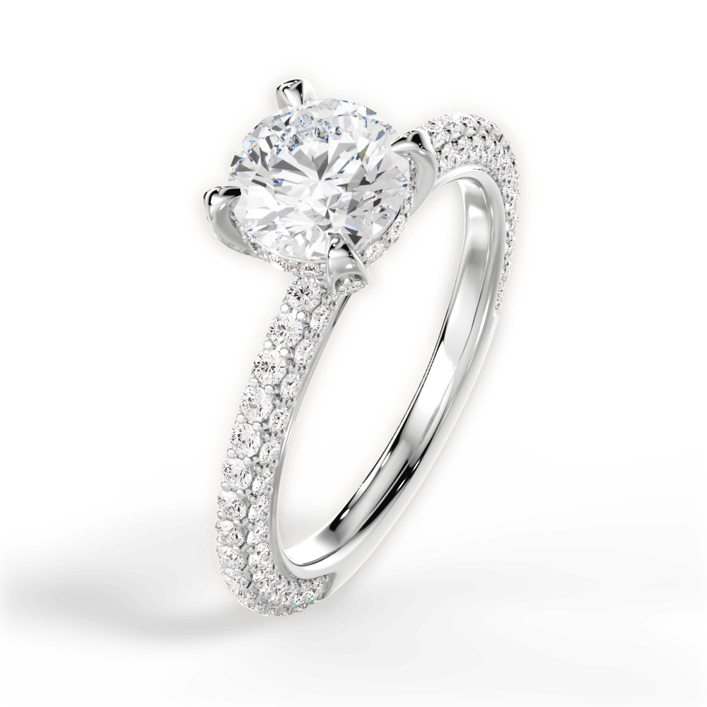 Madeline Round Cut Lab Grown Diamond 14Kt White Gold Engagement Ring - View 4