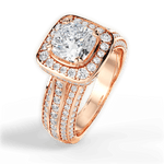 Madison Cushion Cut Lab Grown Diamond 18Kt Rose Gold Engagement Ring - View 2