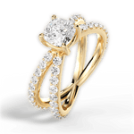 Lauren Cushion Cut Lab Grown Diamond 18Kt Yellow Gold Engagement Ring - View 4