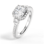 Julia Asscher Cut Lab Grown Diamond Platinum Engagement Ring - View 2