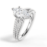 Jessica Marquise Cut Lab Grown Diamond Platinum Engagement Ring - View 3