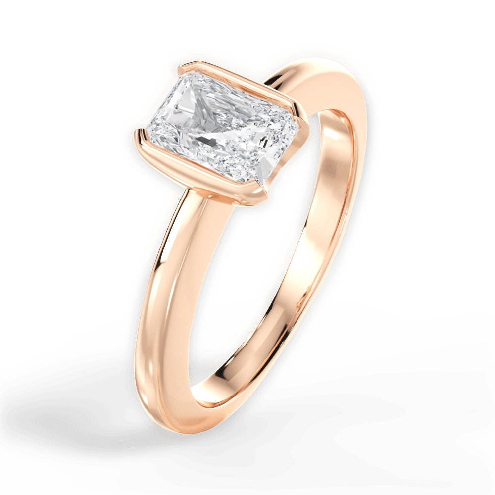 Bridget Radiant Cut Lab Grown Diamond 18Kt Rose Gold Engagement Ring - View 4