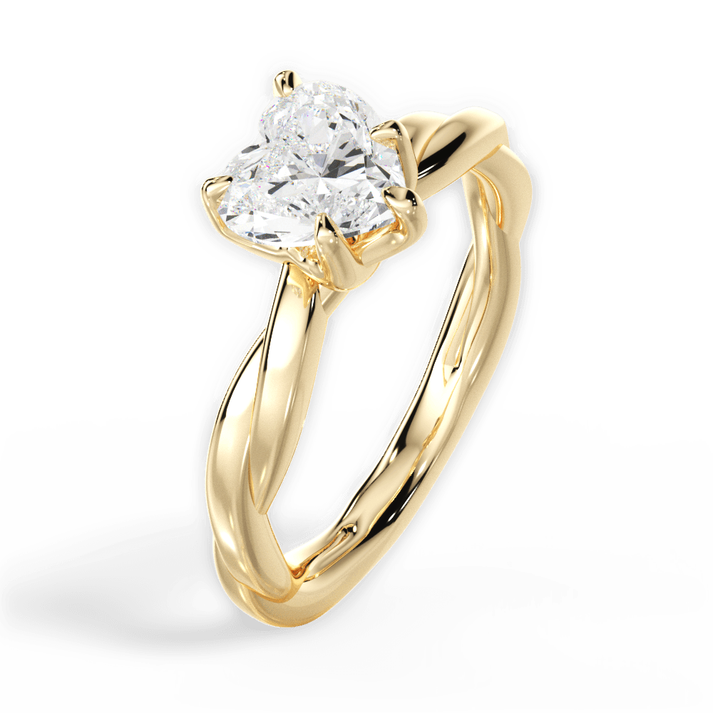 Bianca Heart Cut Lab Grown Diamond 18Kt Yellow Gold Engagement Ring - View 4