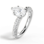 Gloria Pear Cut Lab Grown Diamond Platinum Engagement Ring - View 4
