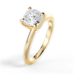 Casey Cushion Cut Lab Grown Diamond 18Kt Yellow Gold Engagement Ring - View 3