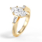 Emily Marquise Cut Lab Grown Diamond 18Kt Yellow Gold Engagement Ring - View 3