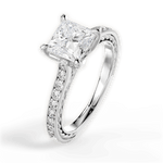 Gilda Princess Cut Lab Grown Diamond Platinum Engagement Ring - View 2