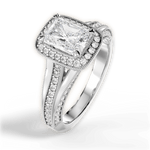 Lillian Radiant Cut Lab Grown Diamond 18Kt White Gold Engagement Ring - View 3