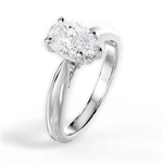 Beverly Pear Cut Lab Grown Diamond Platinum Engagement Ring - View 4