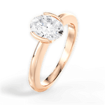 Bridget Oval Cut Lab Grown Diamond 18Kt Rose Gold Engagement Ring - View 3